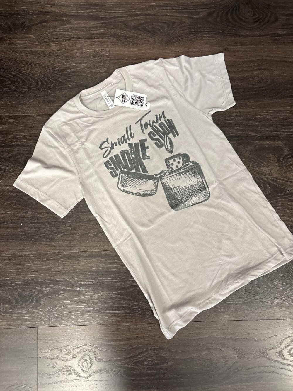 NWT Bella Canvas Small Town Smoke Show Unisex Tee Grey Size Medium